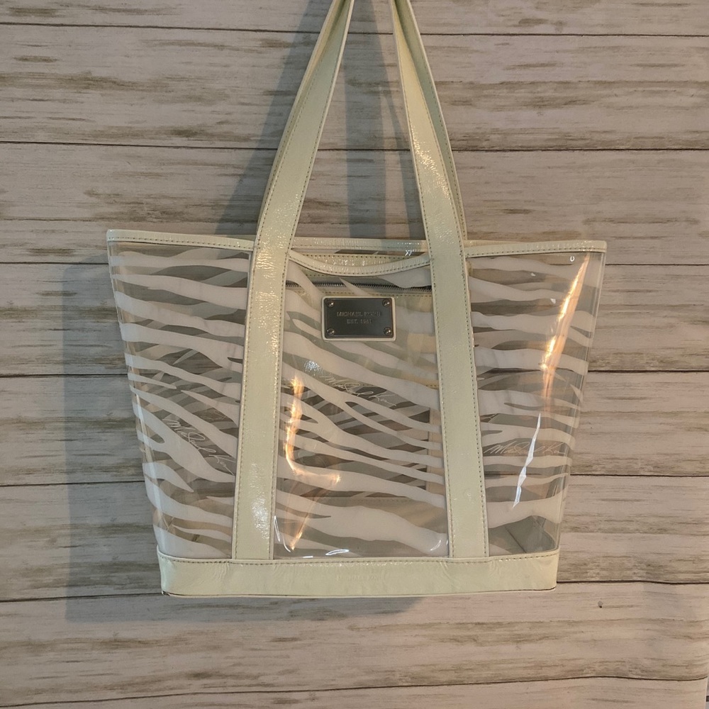 Micheal Kors• Clear and White Zebra print tote - Picture 2 of 13